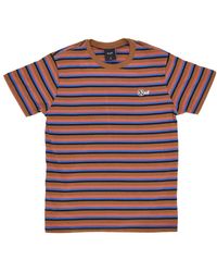Huf - Tops ,Veelkleurig ,Katoen Gestreepte Gebreide Top Roze T-Shirt - Lyst