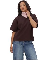 Object - Tops ,Bruin ,Objandrea Re 2/4 T-Shirt Noos - Lyst