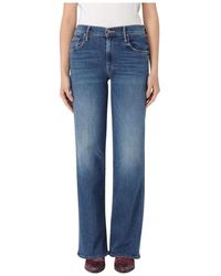 Mother - Blaue Straight-Leg Jeans Für Frauen - Lyst