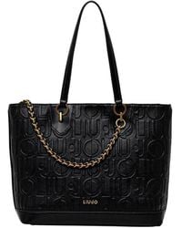 Liu Jo - Schwarze umhängetasche mit goldenen details - Lyst