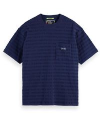 Scotch & Soda - Gestructureerde Horizontale T-Shirt Korte Mouw - Lyst