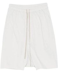 Rick Owens - Korte Broeken ,Wit ,Shorts Drawstring Pods Milk Wash - Lyst