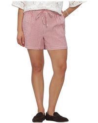 Pom - Korte Broeken ,Rood ,Katoen Seersucker Shorts - Lyst