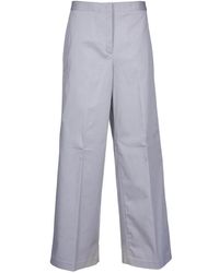 Fabiana Filippi - Pantalones de gabardina de algodón con amplia línea de tobillo - Lyst
