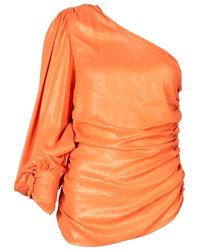 Pinko - Blusa laminata arancione t-shirt top - Lyst