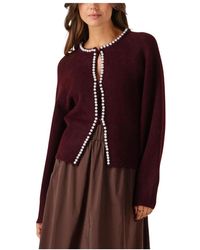 Notre-v - Truien & Vesten ,Rood ,Wol Bordeaux Vest Voor Herfst En Winter - Lyst