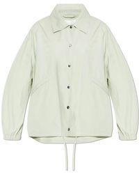 Jil Sander - Jassen ,Groen ,Katoen Cotton Logo Jacket - Lyst