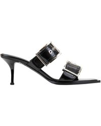 McQueen - Schnallen Ledersandalen - Lyst