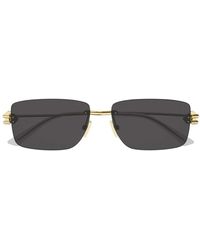 Bottega Veneta - Accessoires ,Geel ,Nylon Rimless Rectangle Zonnebrillen - Lyst