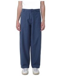 Blauer - Broeken ,Blauw ,Katoen Wijde Broek - Lyst