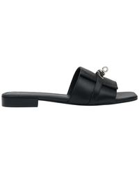 ESTRO - Schoenen ,Zwart ,Leer Zwarte Instap Sandalen Voor Met Zilveren Versiering - Lyst