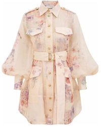 Zimmermann - Kleedjes ,Veelkleurig ,Polyester Hypnotic Utility Mini-Jurk - Lyst