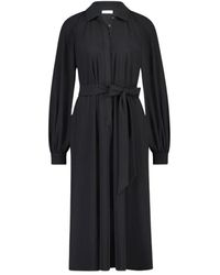 Jane Lushka - Vestido carlen negro de moda con detalles fruncidos - Lyst