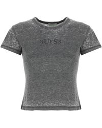 Guess - Tops ,Zwart ,Katoen T-Shirt Van Katoenmix - Lyst