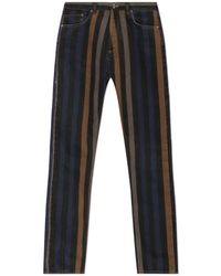 Versace - Gestreepte Rechte Jeans - Lyst