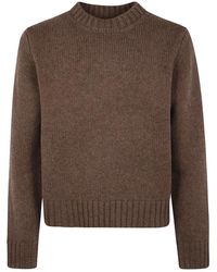 Studio Nicholson - Truien & Vesten ,Bruin ,3Gg Neat Fit Crew Neck Sweater - Lyst