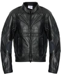 Vetements - Isolierte Lederjacke Mit Logo - Lyst
