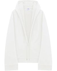 Courreges - Gemütlicher fleece hoodie mit v-ausschnitt - Lyst