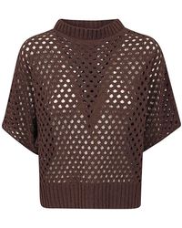 Antonelli - Truien & Vesten ,Bruin ,Ronde Hals Knitwear - Lyst