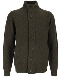 Barbour - Truien & Vesten ,Groen ,Wol Essential Patch Zip Through - Lyst