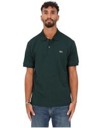 Lacoste - T-shirt e polo verdi con logo coccodrillo - Lyst