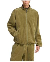adidas - Fitness ,Groen ,Katoen Equipment Corduroy Omkeerbare Jas - Lyst