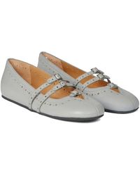 Munthe - Schoenen ,Grijs ,Leer Freesia Ballerina - Lyst