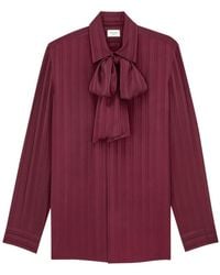 Saint Laurent - Overhemden ,Rood ,Cassandre Lavallière Blouse - Lyst