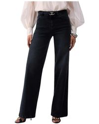Liu Jo - Jeans ,Zwart ,Katoen High-Rise Flared Jeans - Lyst