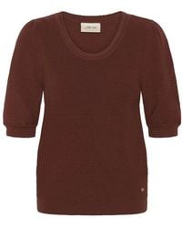 Cream - Ronde Hals Gebreid - Lyst