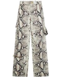 Roberto Cavalli - Rock Cargo Jeans Mit Python-Print - Lyst