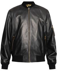 Versace - Leren Bomberjack - Lyst