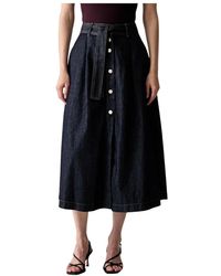 Liu Jo - Rokken ,Blauw ,Denim Lange Denim Rok - Lyst