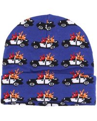 Huf - Accessoires ,Veelkleurig ,Blauwe Geborduurde Beanie Muts - Lyst