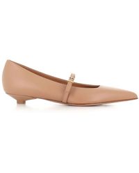 Sergio Levantesi - Braune leder ballerinas mit spitzer kappe - Lyst