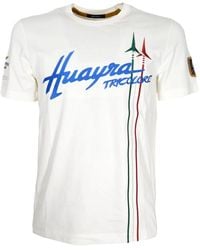 Aeronautica Militare - Huayra tricolore magliette in cotone bianco - Lyst