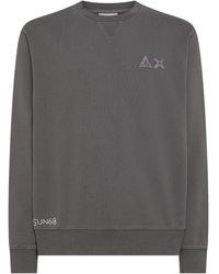 Sun 68 - Hoodies & Sweatvesten ,Grijs ,Katoen Vintage Fleece Sweatshirt - Lyst