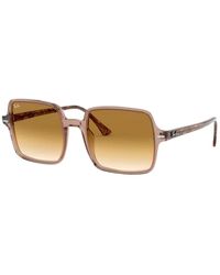 Ray-Ban - Braune square ii sonnenbrille - Lyst
