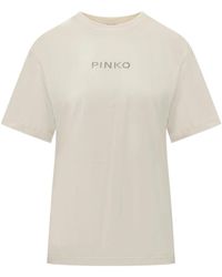 Pinko - Tops ,T-Shirt Met Ronde Hals En Korte Mouwen - Lyst