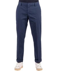 Dondup - Broeken ,Blauw ,Leer Chinos - Lyst