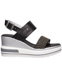 Nero Giardini - Nieten Leder Sandalen Mit Schnalle - Lyst