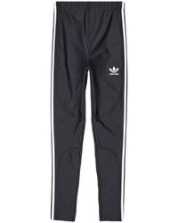 adidas - Zwarte Atletische Leggings Met 3 Strepen - Lyst