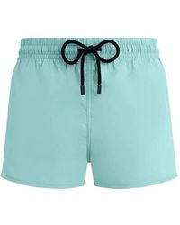 Vilebrequin - Badmode ,Blauw ,Korte En Aansluitende Effen Stretch Zwemkleding Voor - Lyst