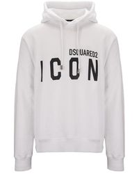 DSquared² - Hoodies & Sweatvesten ,Wit ,Katoen Hoodies - Lyst