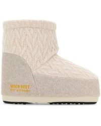 Moon Boot - Schoenen ,Wit ,Wol Icon Low No Lace Knit Boots - Lyst