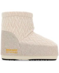 Moon Boot - Schoenen ,Wit ,Wol Icon Low No Lace Knit Boots - Lyst