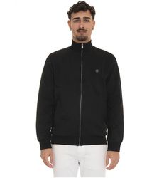 HUGO - Hoodies & Sweatvesten ,Zwart ,Katoen Sweatshirt Met Ritssluiting Logo Effen Samenstelling - Lyst