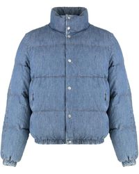 Dolce & Gabbana - Cotton Denim Gewatteerde Jas - Lyst