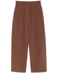 Peserico - Braune Gabardine Hose Mit Elastischem Bund - Lyst