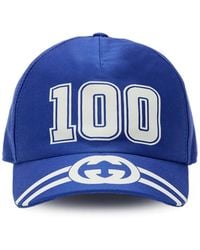 Gucci - Accessoires ,Blauw ,Katoen Blauwe Baseballpet Met Gg-Logo - Lyst